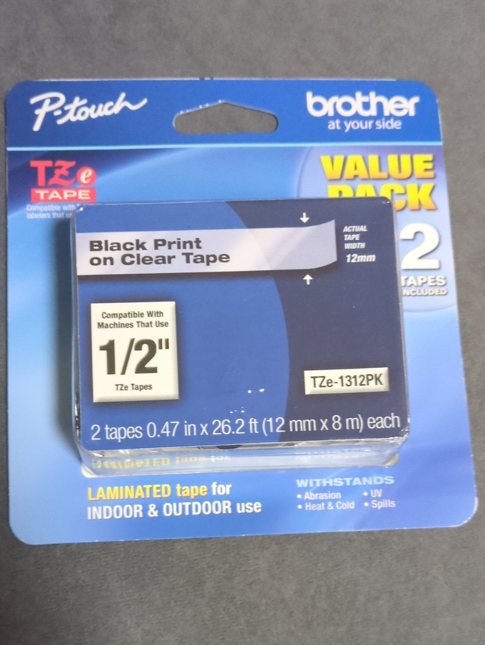 Brother P-touch 1/2 Inch 2 Pack